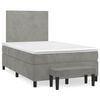 vidaXL Cama box spring con colch&oacute;n terciopelo gris claro 120x190 cm