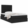 vidaXL Cama con almacenamiento y colch&oacute;n Negro 120 x 190 cm tela