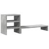 vidaXL Soporte monitor con organizador escritorio madera gris hormig&oacute;n