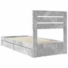 vidaXL Cama con almacenamiento con cabecera Gris Concreto 90 x 200 cm