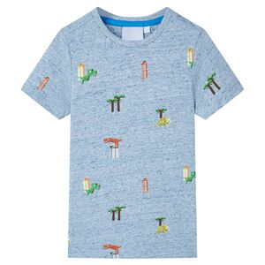 Camiseta infantil azul m&eacute;lange 92