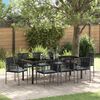 vidaXL Conjunto de Comedor de Jard&iacute;n 9 pcs Negro Rat&aacute;n sint&eacute;tico