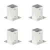 vidaXL Anclajes para postes 4 unidades metal galvanizados 91 mm