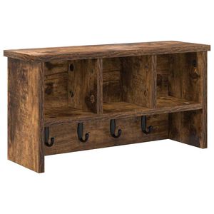 vidaXL Perchero de pared con estante Roble ahumado 50 x 16 x 26 cm