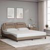 vidaXL Estructura de cama Viana con LED sin colch&oacute;n capuchino 180x200 cm