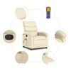 vidaXL Sill&oacute;n reclinable de masaje cuero sint&eacute;tico crema
