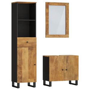 vidaXL Conjunto de muebles de ba&ntilde;o 3 piezas madera maciza de mango