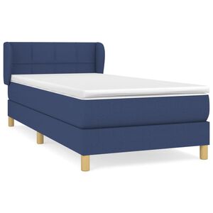 vidaXL Cama box spring con colch&oacute;n tela azul 80x200 cm