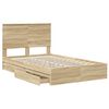vidaXL Cama con almacenamiento con cabecera Roble Sonoma 120 x 190 cm