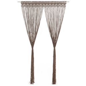 vidaXL Cortina de macram&eacute; algod&oacute;n gris taup&eacute; 140x240 cm