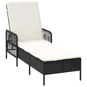 vidaXL Tumbona rat&aacute;n sint&eacute;tico Negro y Crema