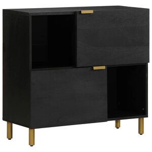 vidaXL Aparador de madera de ingenier&iacute;a negro 80x33x75 cm