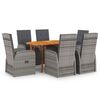 vidaXL Juego de comedor para jard&iacute;n 7 piezas gris