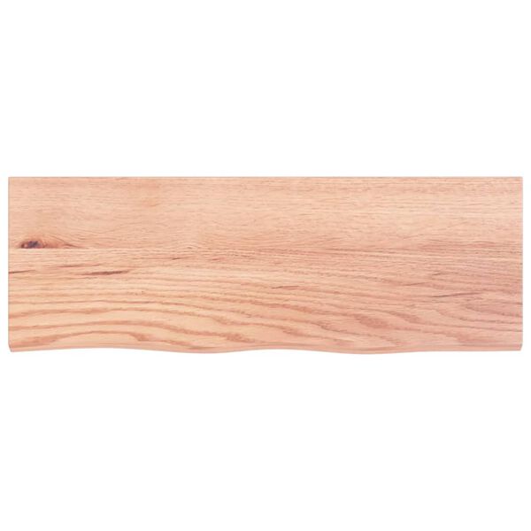 vidaXL Encimera ba&ntilde;o madera maciza tratada marr&oacute;n claro 80x30x(2-4) cm