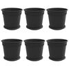 vidaXL Macetas 6 pcs Negro &Oslash; 19 x 16 cm Pl&aacute;stico