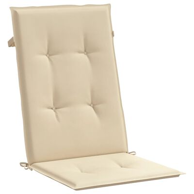 vidaXL Cojín silla de jardín respaldo alto 6 uds tela beige 120x50x3cm