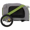 vidaXL Remolque de bicicleta mascotas hierro tela Oxford verde gris