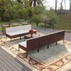 vidaXL Set muebles de jardín 8 pzas y cojines ratán sintético marrón