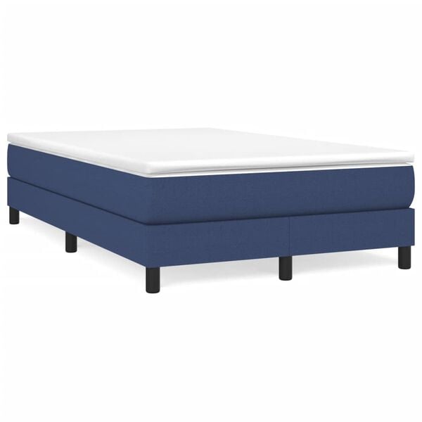 vidaXL Cama box spring con colch&oacute;n tela azul 120x190 cm