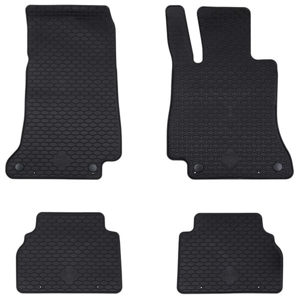 vidaXL Alfombrilla de Coche 4 pcs Negro Goma
