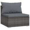 vidaXL Set de muebles de jard&iacute;n 14 pzas y cojines rat&aacute;n sint&eacute;tico gris