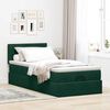 vidaXL Estructura de cama otomana con colch&oacute;n terciopelo verde oscuro