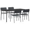 vidaXL Conjunto de comedor 5 uds. Antracita 165 x 80 x 72 cm Acero