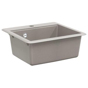 vidaXL Lavabo 80% Cuarzo y 20% Resina 470 x 440 mm Gris