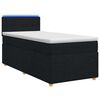 vidaXL Cama box spring con colch&oacute;n con cabecera Negro 80 x 200 cm Tela