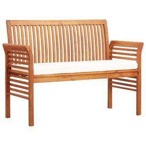 vidaXL Banco de jard&iacute;n 2 plazas con coj&iacute;n madera maciza acacia 120 cm