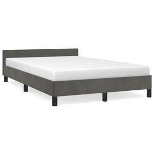 vidaXL Estructura de cama sin colch&oacute;n terciopelo gris oscuro 120x190cm