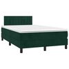 vidaXL Cama box spring colch&oacute;n y LED terciopelo verde oscuro 120x190cm
