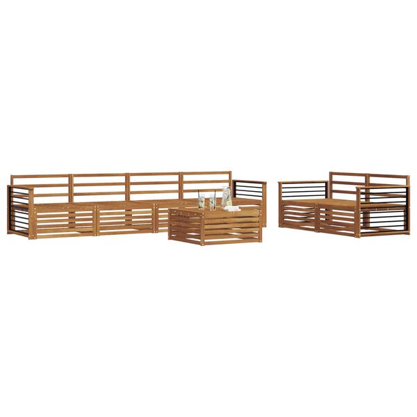 vidaXL Conjunto de sof&aacute;s de exterior 7 pcs Natural