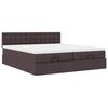 vidaXL Estructura cama otomana colchones tela marr&oacute;n oscuro 200x200cm