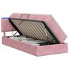 vidaXL Cama de almacenamiento LED con colch&oacute;n Rosa 90 x 200 cm