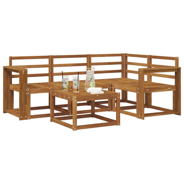 vidaXL Conjunto de sof&aacute;s de exterior 5 pcs Natural