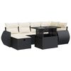 vidaXL Set de sof&aacute;s de jard&iacute;n 7 pzas con cojines rat&aacute;n sint&eacute;tico negro