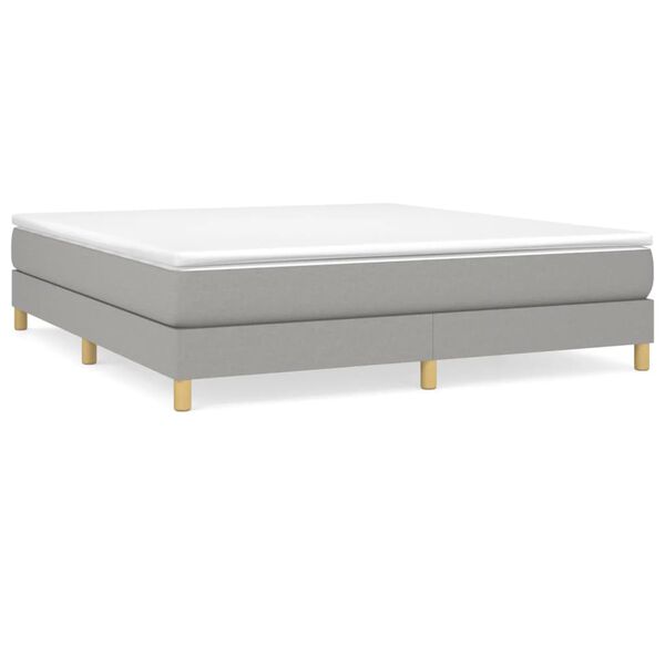 vidaXL Cama box spring con colchón tela gris claro 180x200 cm