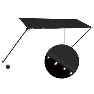 vidaXL Toldo retr&aacute;ctil con LED gris antracita 300x150 cm