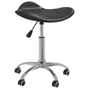 vidaXL Taburete de sal&oacute;n de belleza de cuero sint&eacute;tico negro