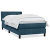 vidaXL Cama box spring con colch&oacute;n terciopelo azul oscuro 80x210 cm