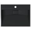 vidaXL Lavabo de fundición de mineral/mármol negro mate 50x38x11 cm