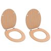 vidaXL Asiento de inodoro WC 2 uds tapa suave MDF bamb&uacute;