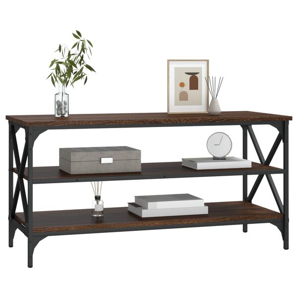 vidaXL Mueble para TV madera contrachapada marr&oacute;n roble 100x40x50 cm