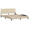 vidaXL Estructura de cama sin colch&oacute;n Hanko tela color crema 160x200 cm