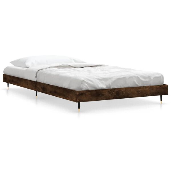 vidaXL Estructura de cama sin colch&oacute;n madera roble ahumado 90x200 cm