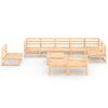 vidaXL Juego de muebles de jard&iacute;n 10 piezas madera maciza de pino