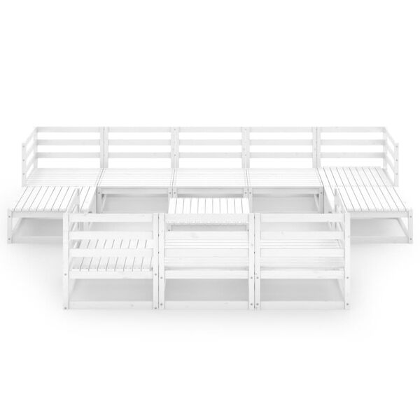 vidaXL Juego de muebles de jard&iacute;n 11 piezas madera maciza de pino