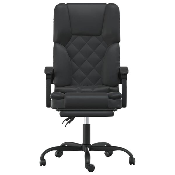 vidaXL Silla de oficina reclinable masaje cuero sintético negro
