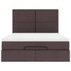 vidaXL Estructura cama otomana colch&oacute;n tela marr&oacute;n oscuro 140x190cm